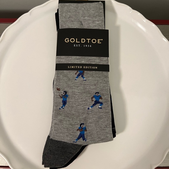 Gold Toe Other - 2-Pack Gold Toe Limited Edition Men’s Football and Triple Stripe Socks NWT